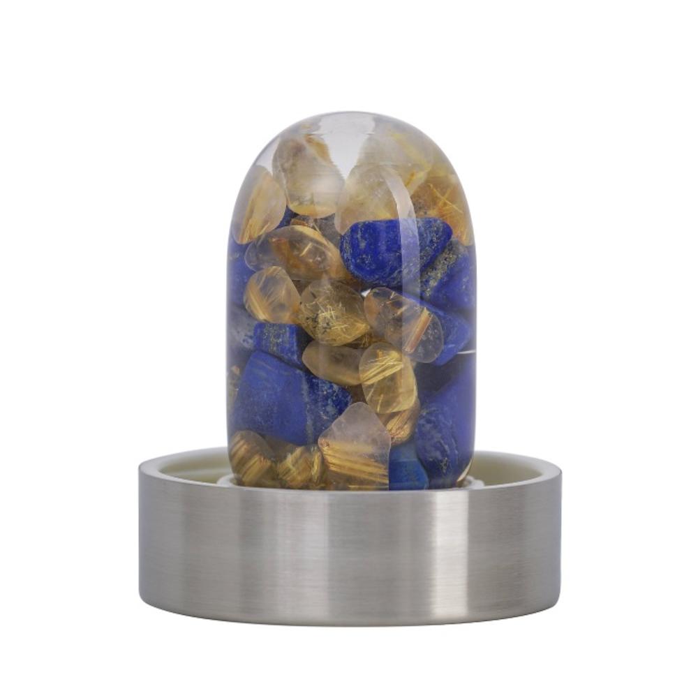 VitaJuwel Water Bottles With GemPod Crystals, Inspiration (lapis lazuli - rutilated quartz), for Sports, Gym, Wellness