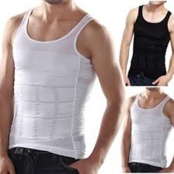 Toptie Men's Body Shaper Vest Abdomen Waist Shaper Undershirt Black Small