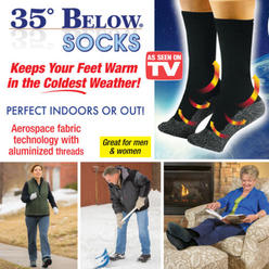 As Seen On TV 35 Below Socks Keep Your Feet Warm and Dry 5 pair black large