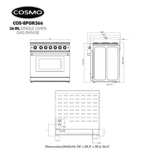Cosmo Appliances COS-EPGR366-PA Cosmo 36 in. 6.0 cu. ft ...