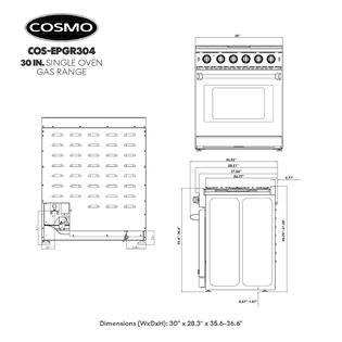 Cosmo Appliances Cosmo 30 in. 4.55 cu. ft. Commercial Gas Range with  Convection Oven in Stainless Steel with Storage Drawer