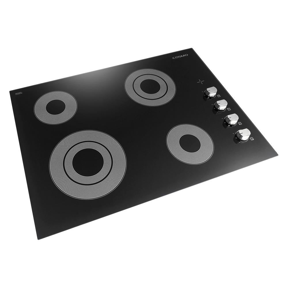 Cosmo 30 in. Electric Ceramic Glass Cooktop with 4 Burners, Dual Zone Elements, Hot Surface Indicator Light and Control Knobs