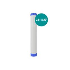 Premier Water Systems Whole House Slim Standard Blue Filter: Bone Char for Fluoride Removal | Refillable Filter Cartridge 20" x 2.5"