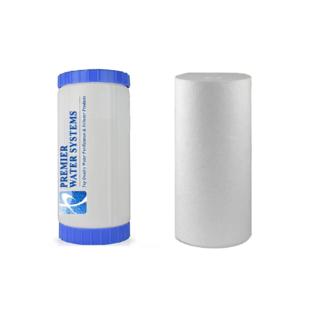 Premier Water Systems whf45 Pack Of 2 Big Blue Water Filter Cartridges Sediment Gac Activated Carbon 4 5 X 10