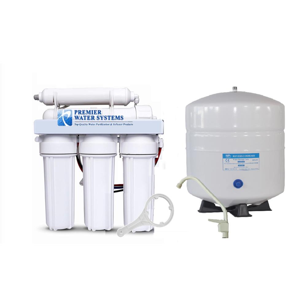 Premier Water Systems RESIDENTIA​L HOUSEHOLD DRINKING PURE WATER RO REVERSE OSMOSIS FILTER SYSTEM 50GPD 5 Stage