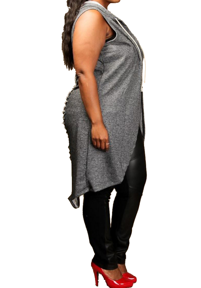 plus size sleeveless hoodie