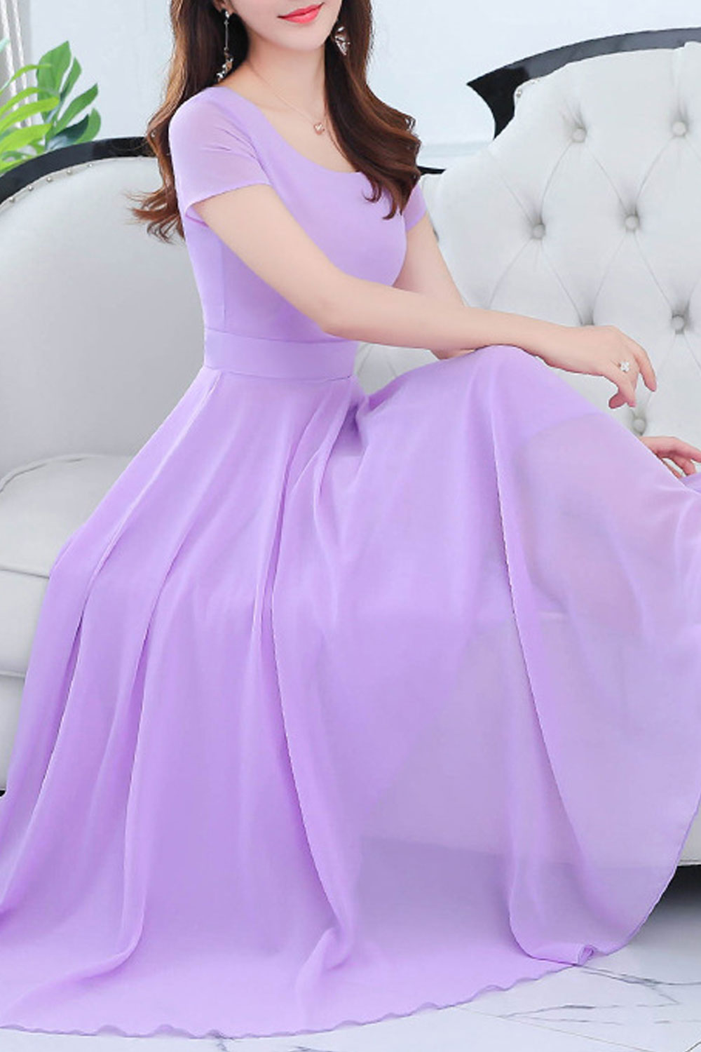 fitted lace wedding dress Bonnie Lilac Floral Swing Dress  Aurelie and Rose