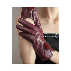 KettyMore Women Thick Velvet Casual Warm Leather Winter Gloves