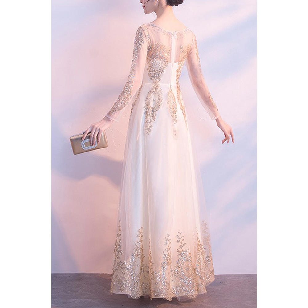KettyMore Women Sequin Decorated Elegant Wedding Dress