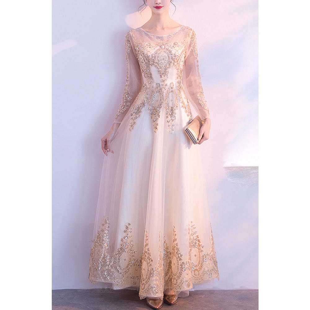 KettyMore Women Sequin Decorated Elegant Wedding Dress