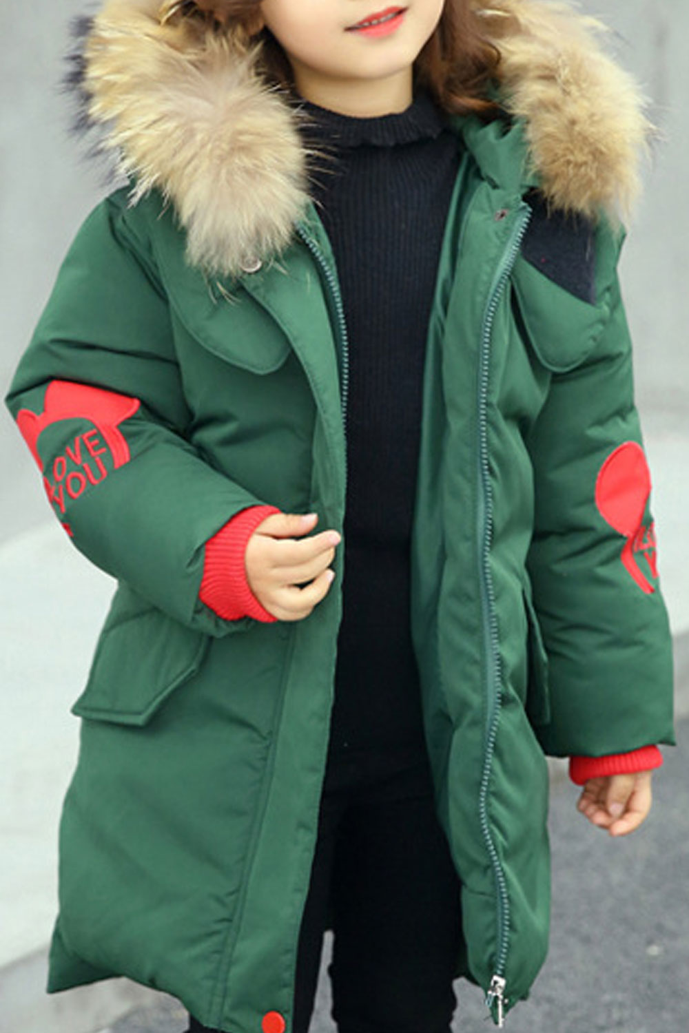 girls green winter coat