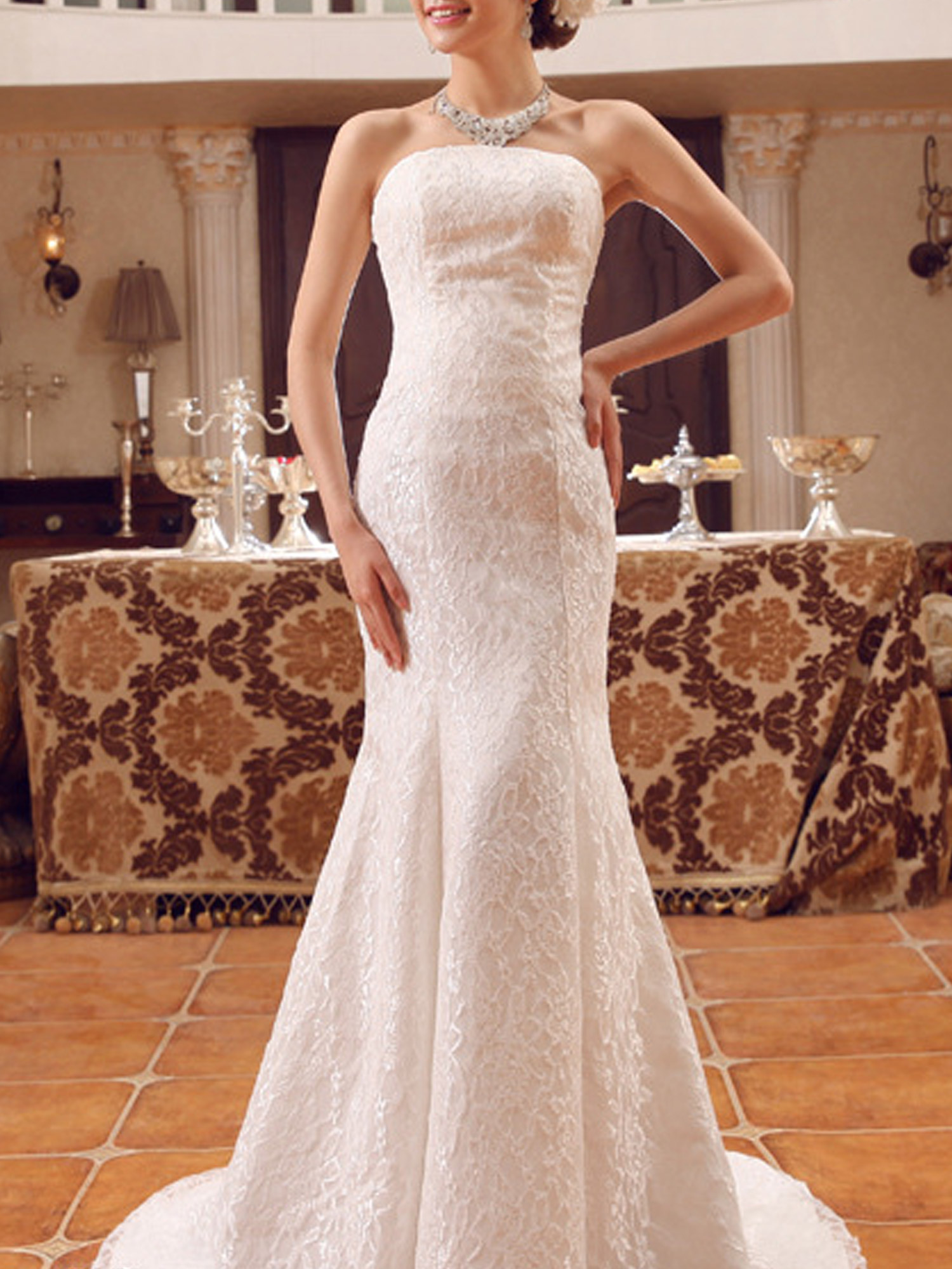 Kettymore Women Fashion Slim Mermaid Wedding Dress