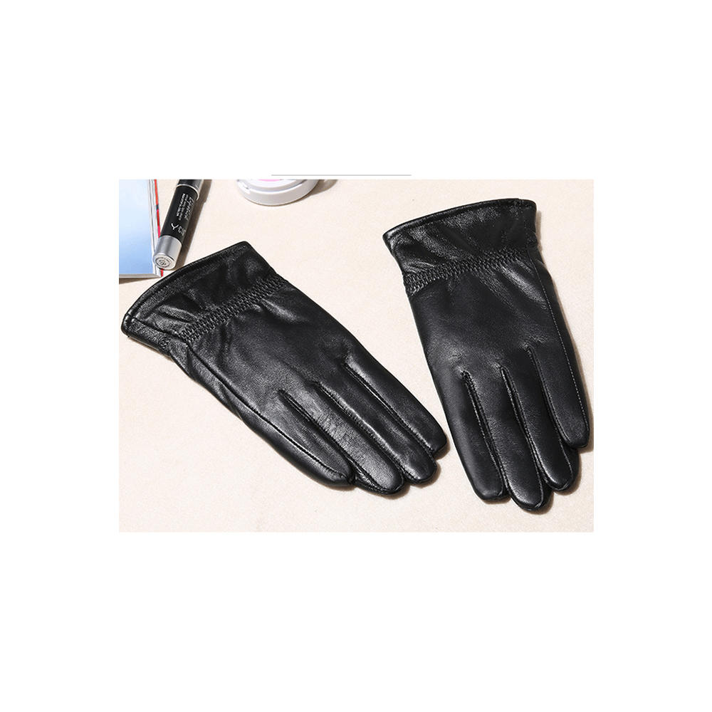 KettyMore Men Thick & Warm Pu Leather Winter Gloves