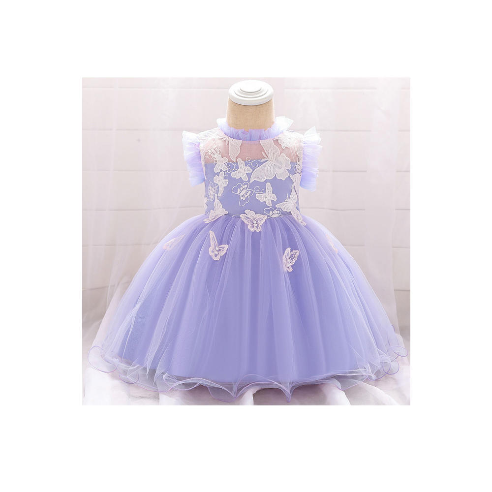 KettyMore Toddler Girl Charming Ruffle Neck Wedding Dress