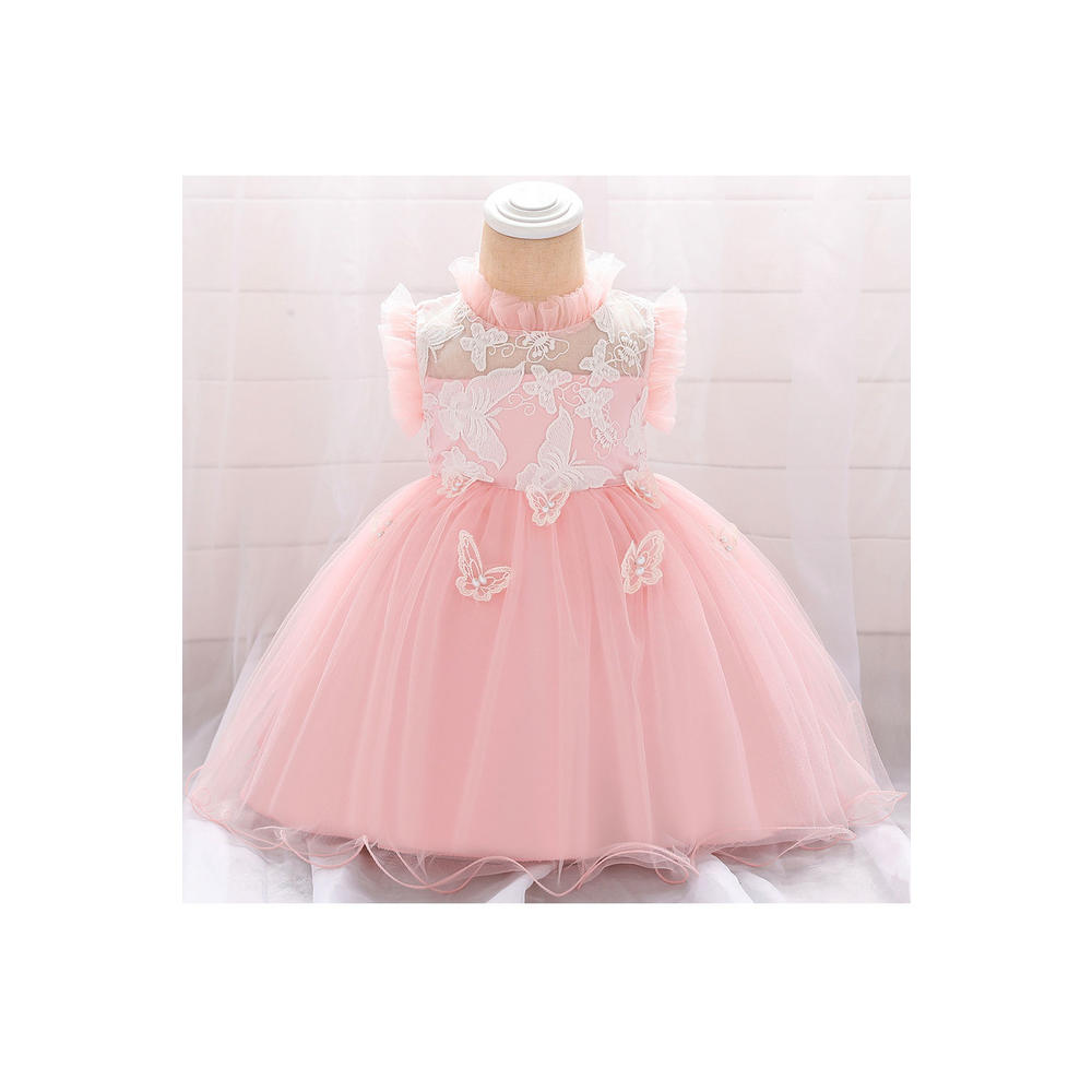 KettyMore Toddler Girl Charming Ruffle Neck Wedding Dress