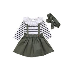 ZaraBeez Toddler Girls Cute Striped Pattern Pretty Skirt Outfit Set