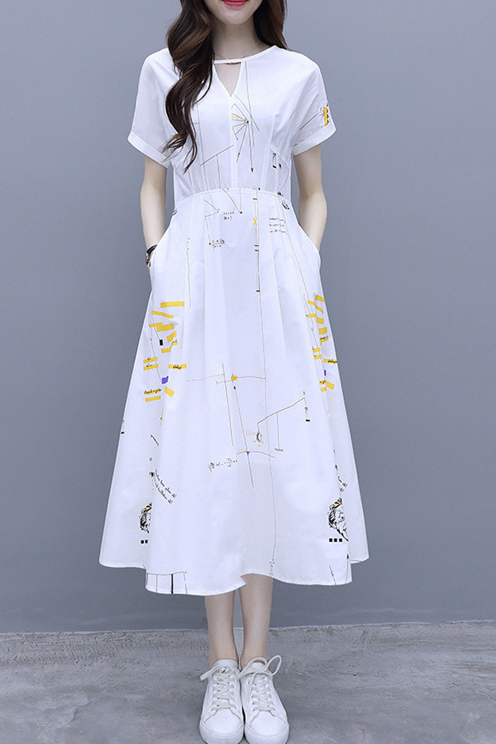 White Casual Juniors Dresses Mid Calf Sears