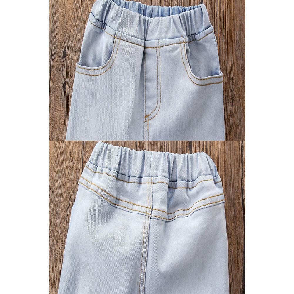 KettyMore Baby Girls Bell Hem Elasticated Waist Denim Jeans Pant