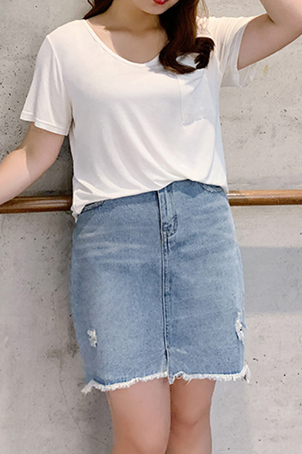 denim skirt with belt loops