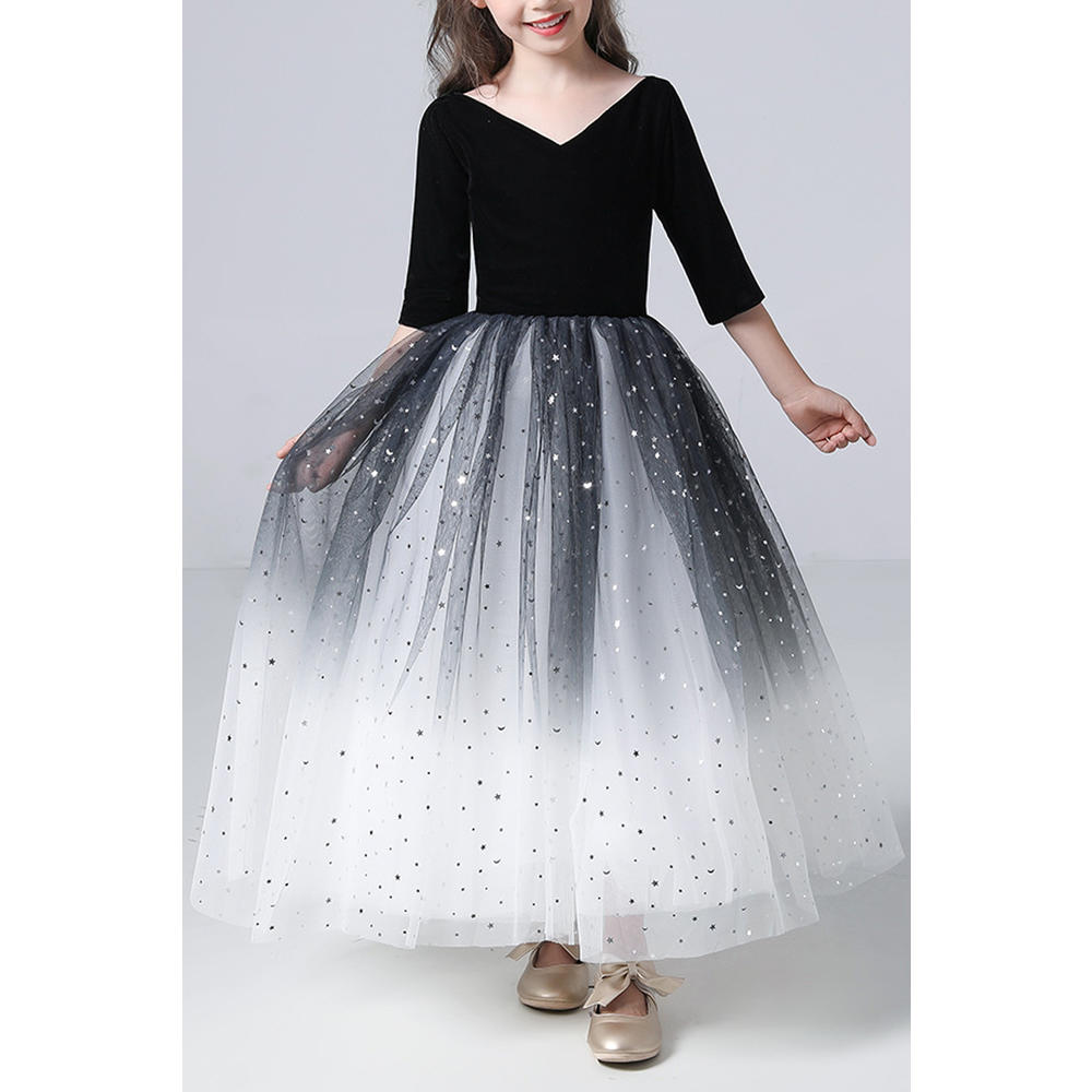 Ketty More Kids Girls Fascinating V-Neck Flared Skirt Cute Dress