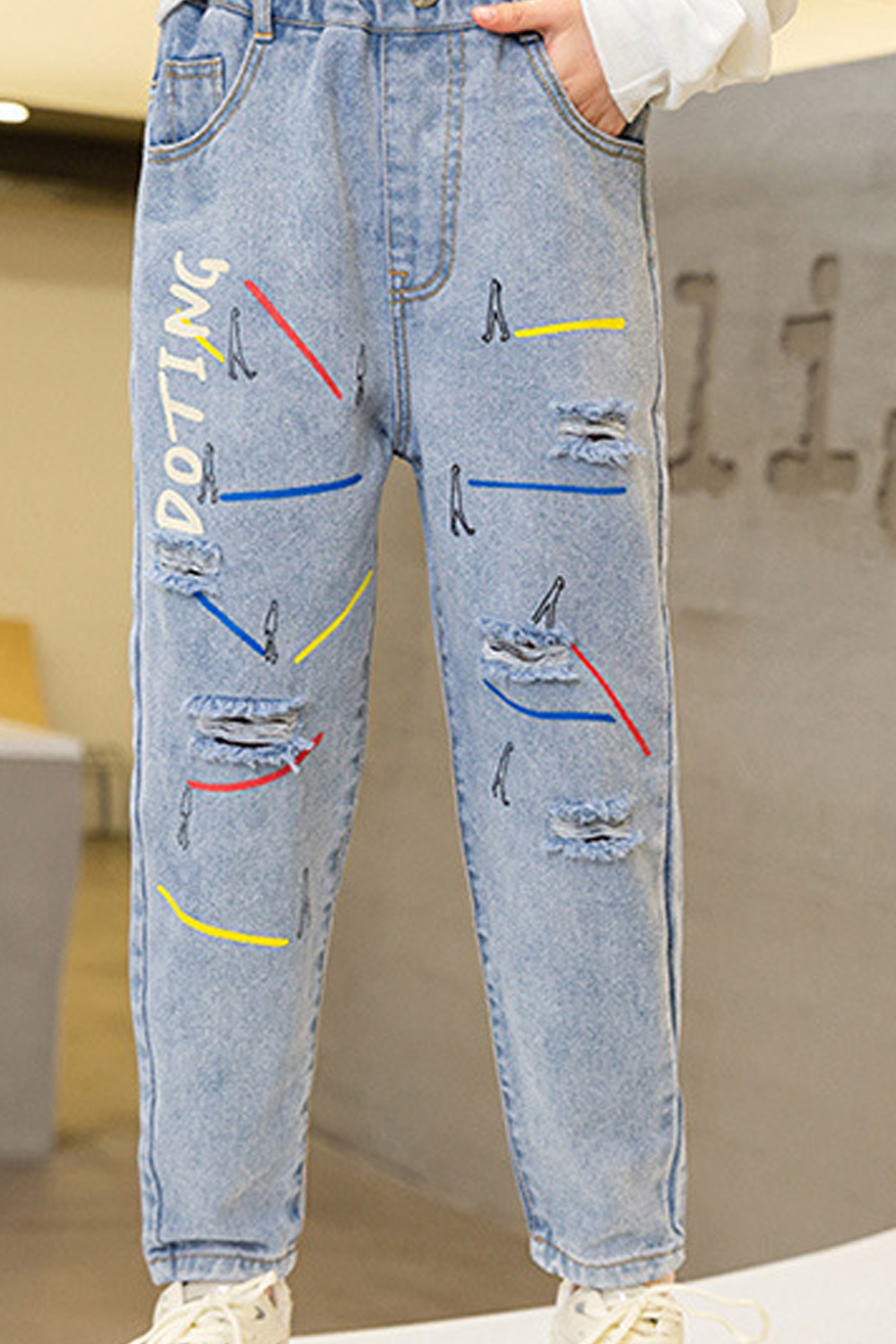 Cool printed jeans clearance