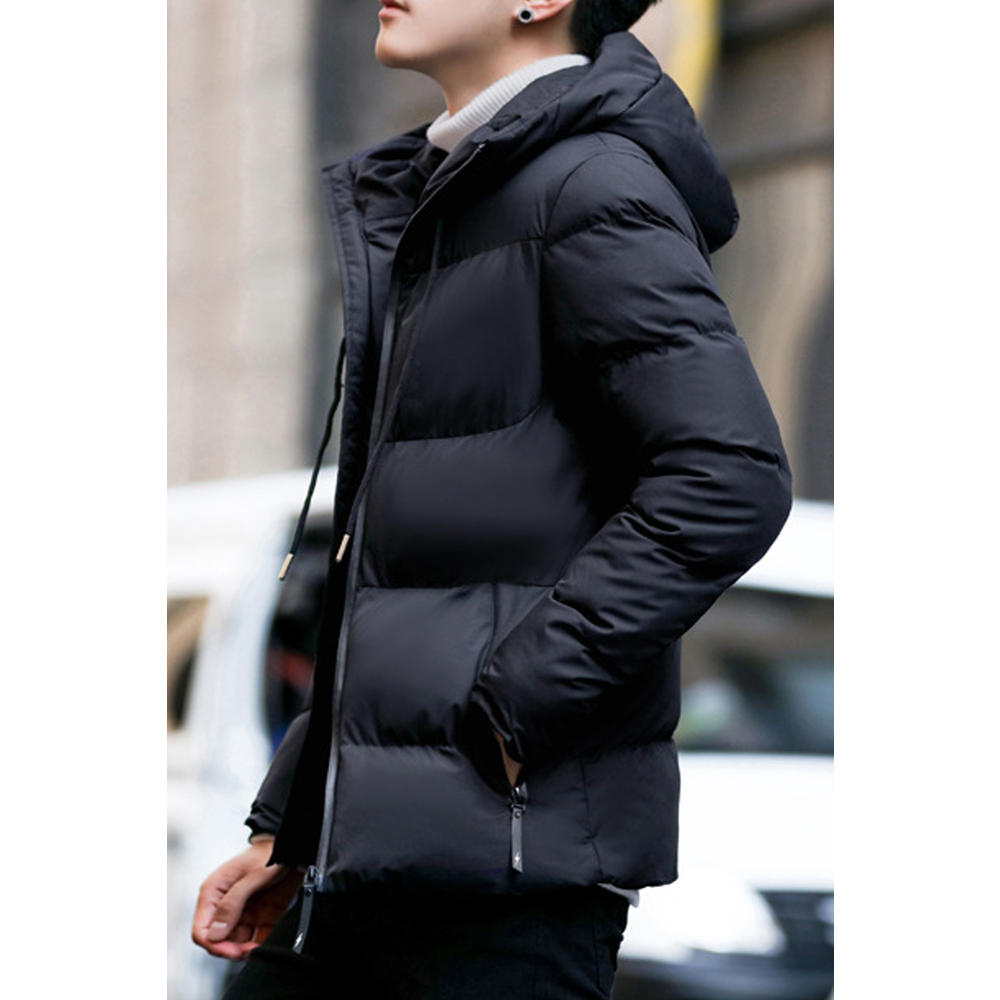 KettyMore Men Awesome Padded Pattern Solid Color Hood Neck