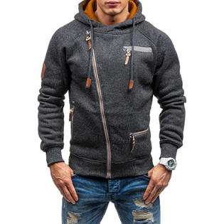 ZaraBeez Men Trendy Oblique Style Zipper Closure Long Sleeve