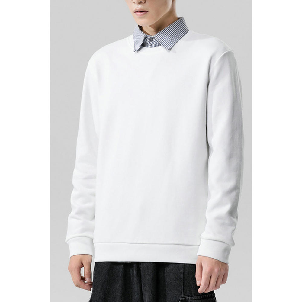 ZaraBeez Men Comfort Solid Tone Long Sleeve Warm Pullover Sweatshirt