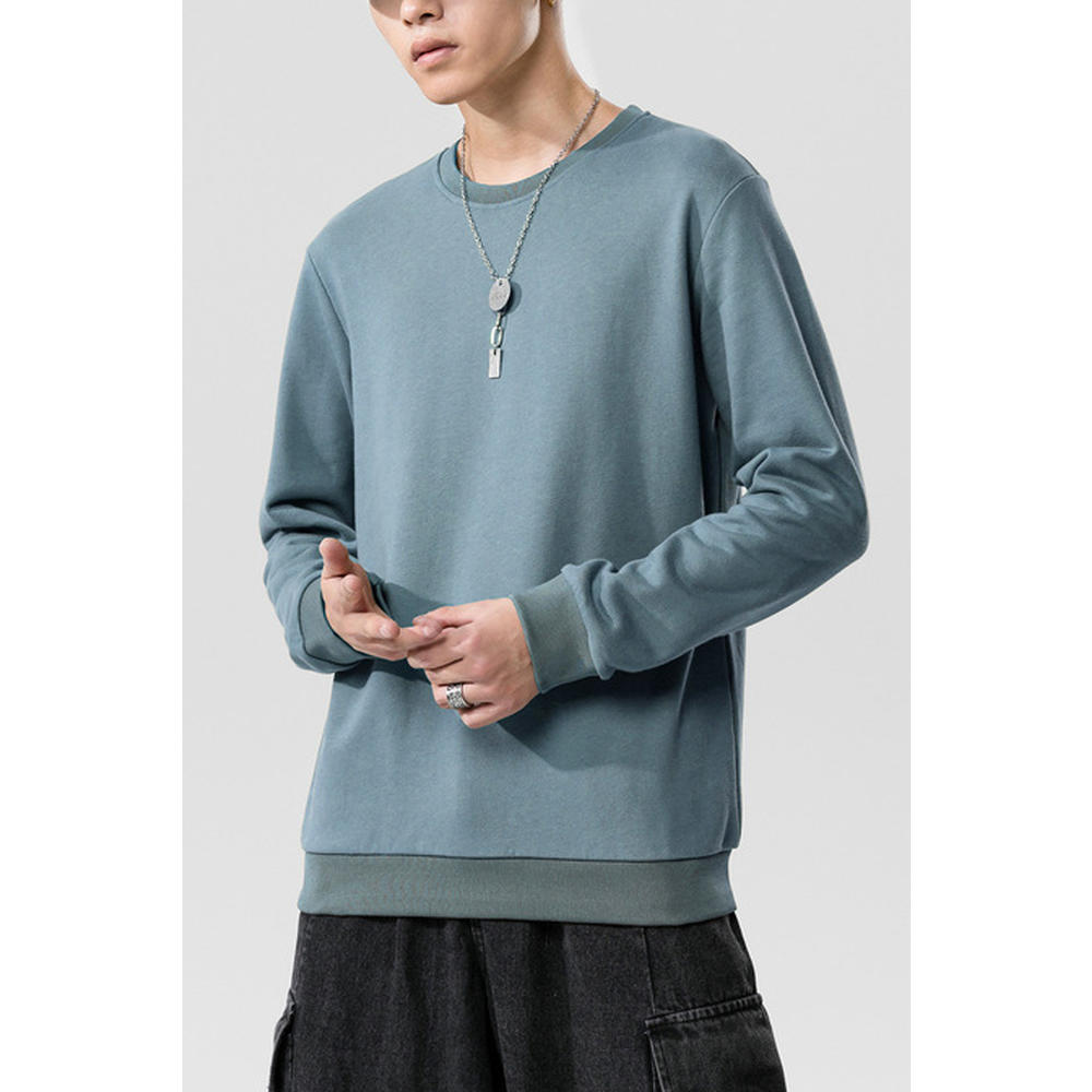 ZaraBeez Men Comfort Solid Tone Long Sleeve Warm Pullover Sweatshirt