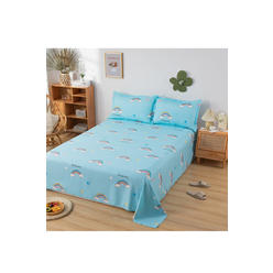 Ketty More Home Decor Lovely Rainbow Pattern Cashmere Bed Sheet With Pillow Covers