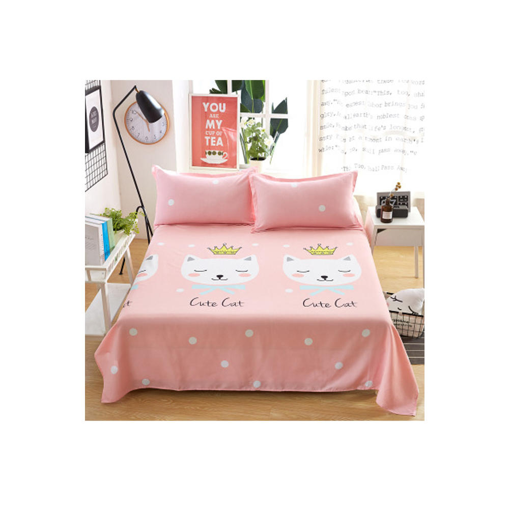 KettyMore Home Decor Cute Cartoon Printed Lovely Bed Sheet With Pillow Covers