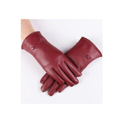 KettyMore Women Leather Solid Colored Warm Fashionable PU Gloves