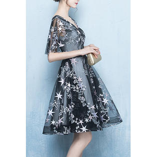 green emerald velvet dress EMBROIDERED STARS PEARL DRESS main image 1