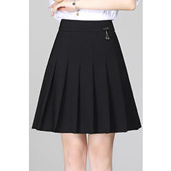 KettyMore Women Pleated Pattern Solid Colored Above Knee Cool Summer Skirt