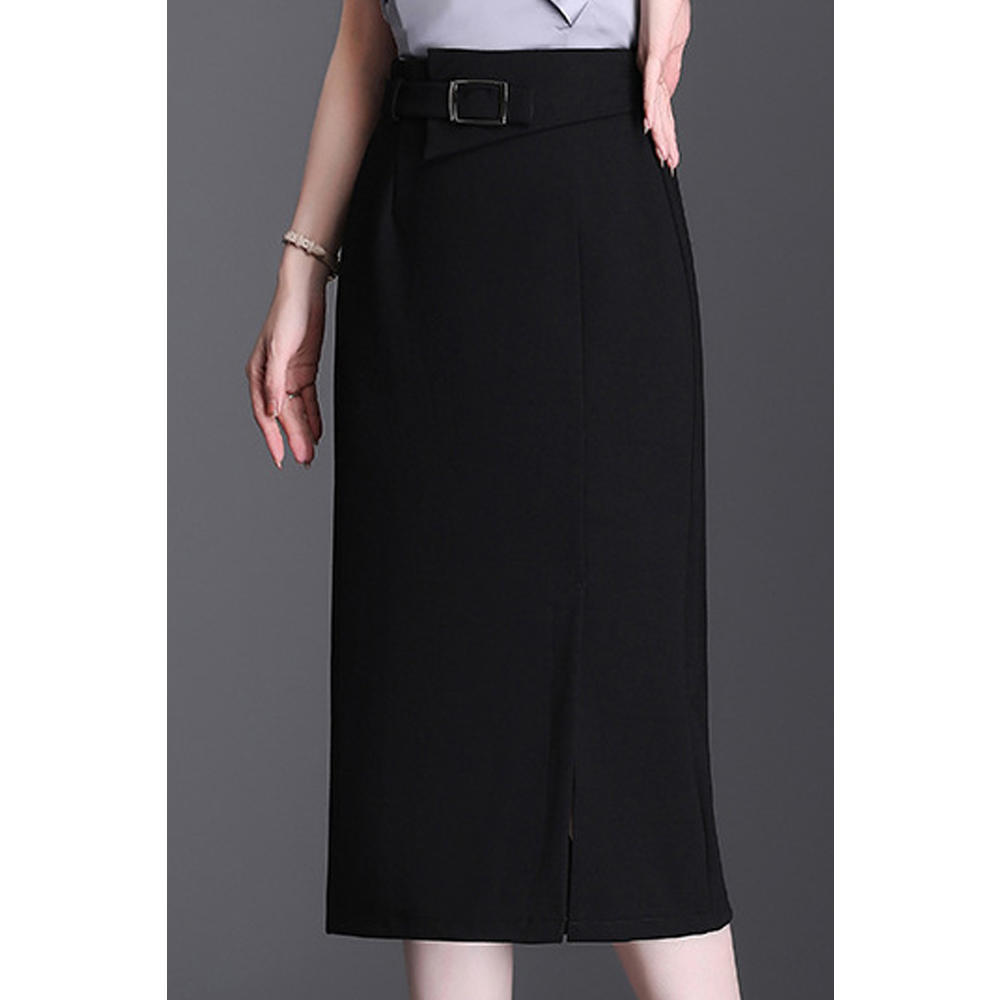 Unomatch Women Mid Length Solid Colored Pretty Comfortable Skirt
