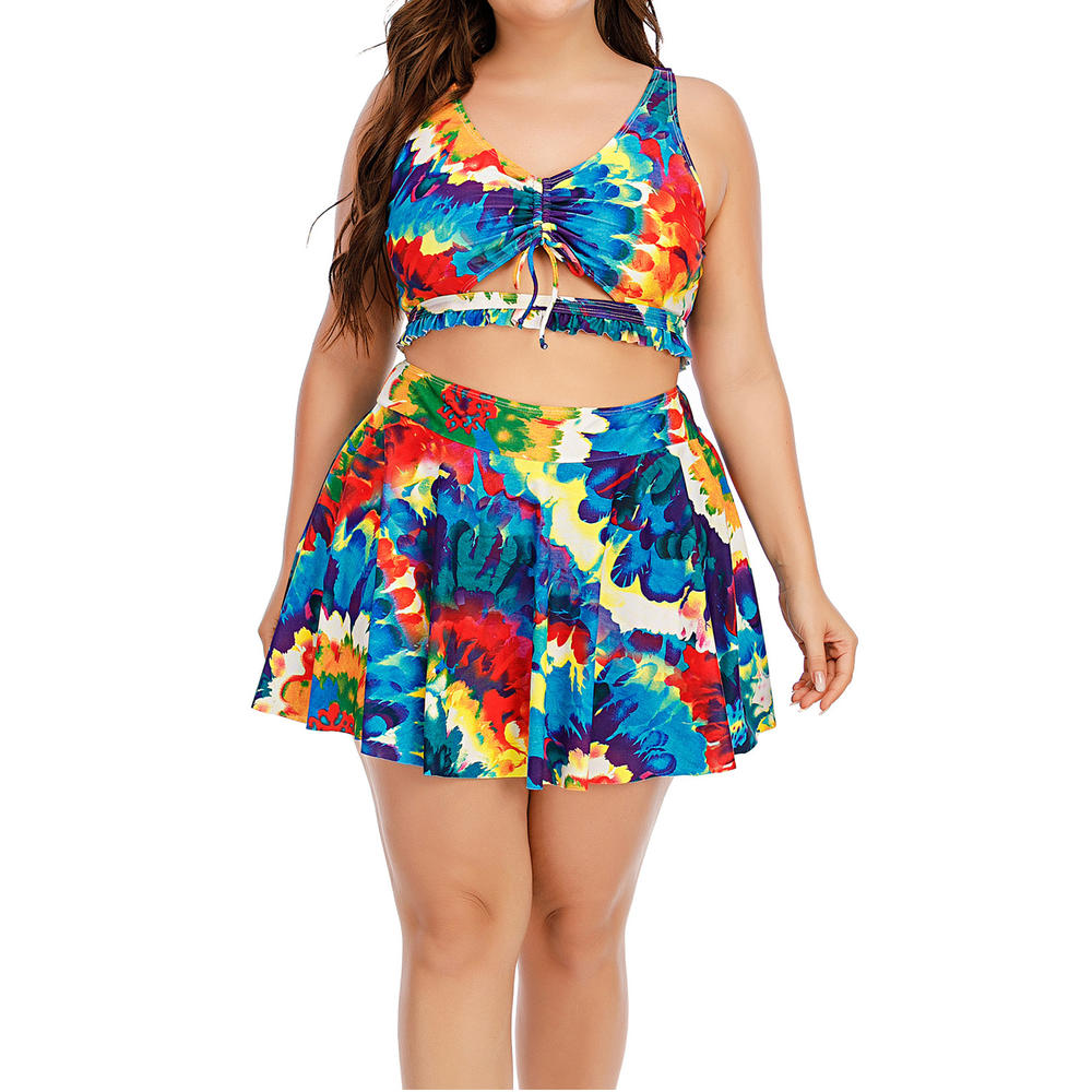 Ketty More Women Breathable Two Piece Amazing Printed Style Hang Neck Swimwear