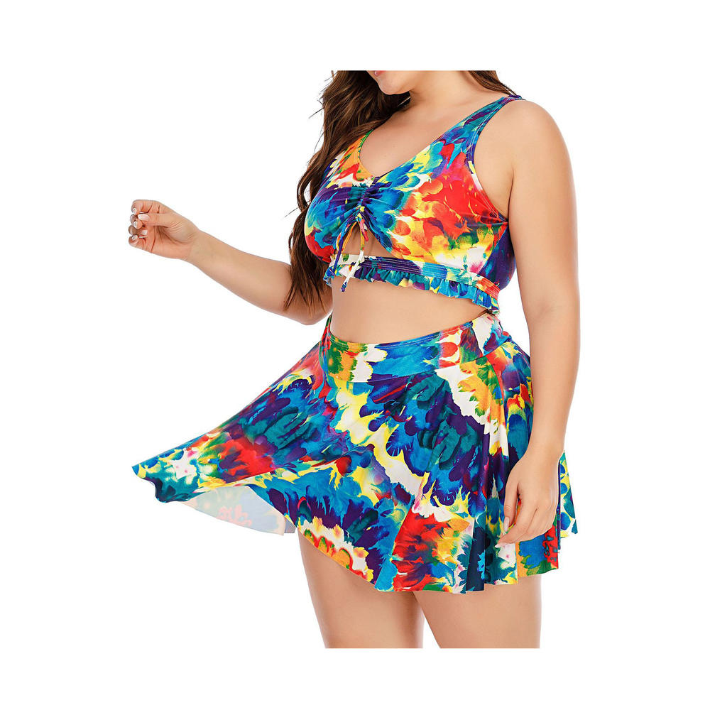 Ketty More Women Breathable Two Piece Amazing Printed Style Hang Neck Swimwear