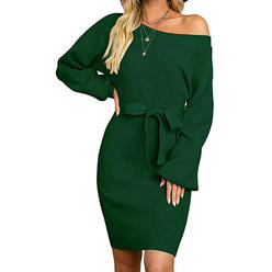 Ketty More Women Decent Winter Slim Fit Mid Length Cozy Long Sleeve Alluring Dress