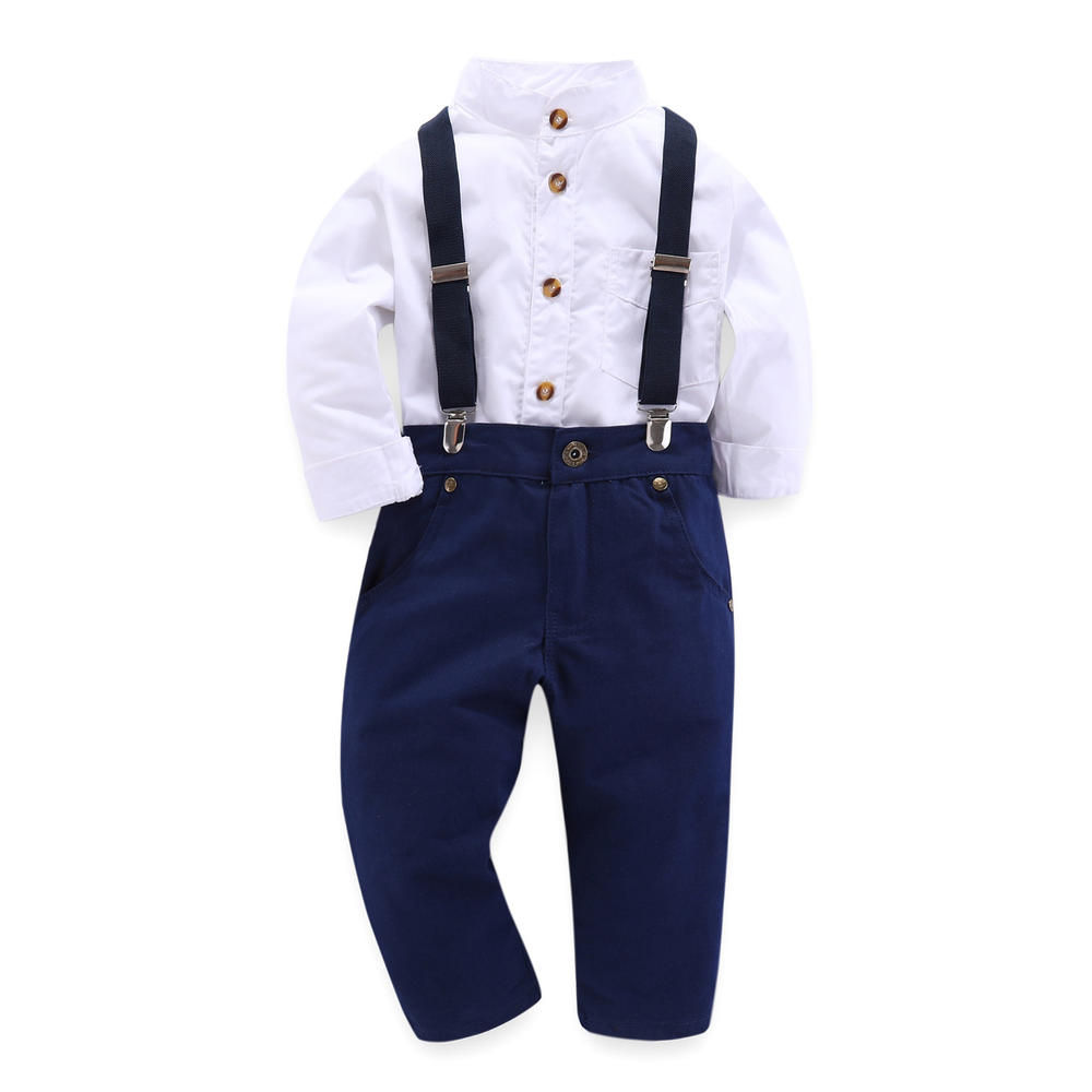 KettyMore Kids Boys Stand Up Collar Long Sleeve Easy Button Closure Elasticated Bottom Waist Relax Fit Autumn Two Piece Outfit