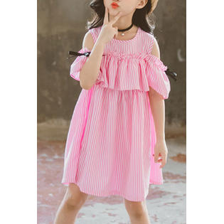Cold shoulder kids dress cheap