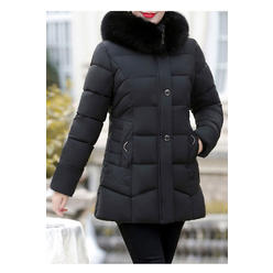 KettyMore Women Thick & Soft Fur hooded Neck Long Sleeve Superb Solid Colored Pockets Styled Easy Zipper Closure Padded Jacket