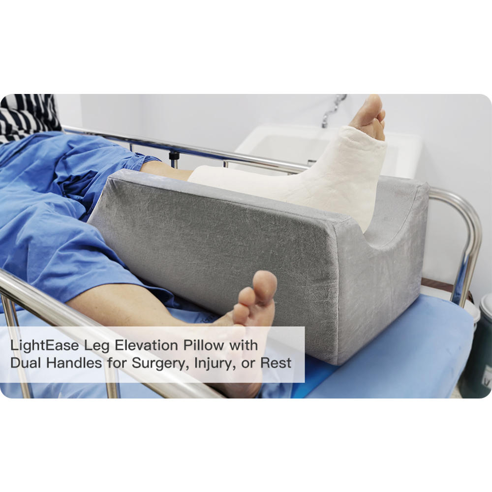 LightEase Memory Foam Leg Support and Elevation Pillow w/Dual Handles