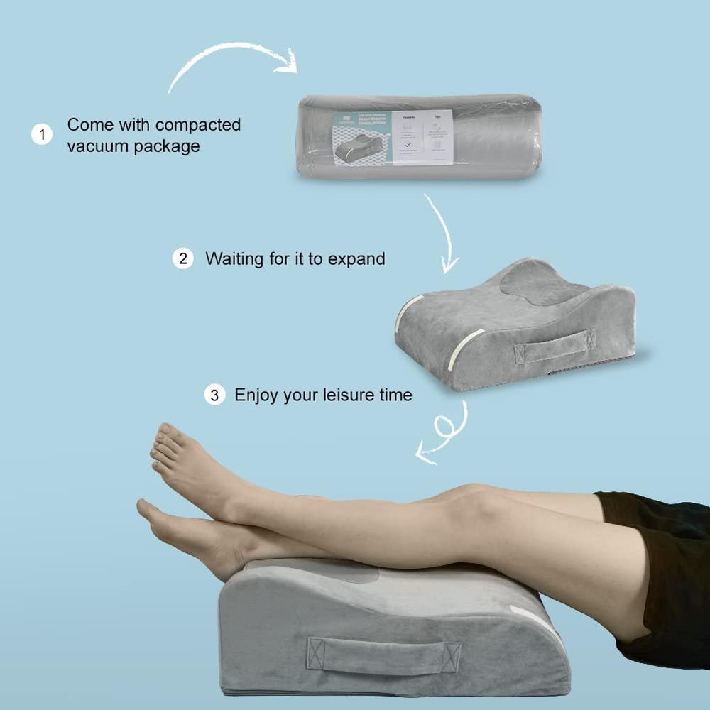LightEase PostSurgery Leg, Knee, Ankle Elevation Pillow, Memory Foam
