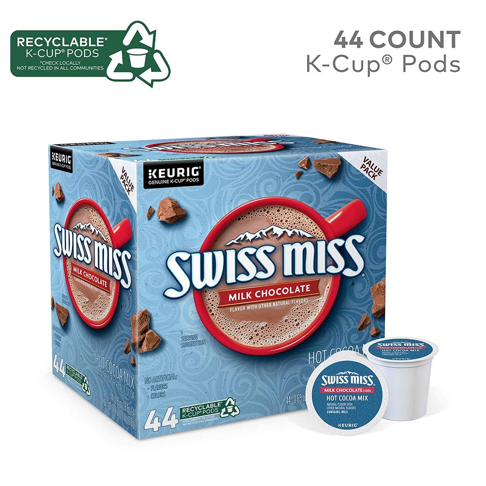 Swiss Miss Miss Milk Chocolate Hot Cocoa, Keurig Single-Serve K-Cup Pods, 44 Count