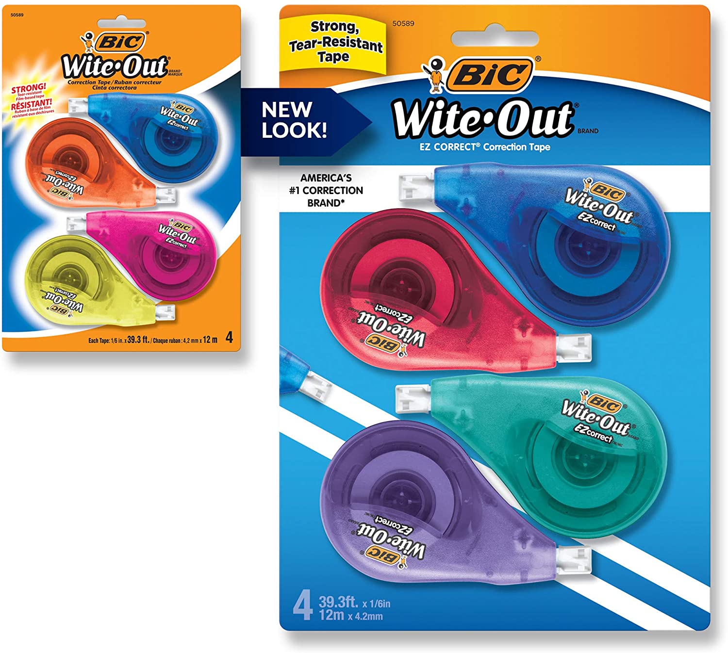 BIC AZDS1438 Out Brand EZ Correct Correction Tape - Applies Dry