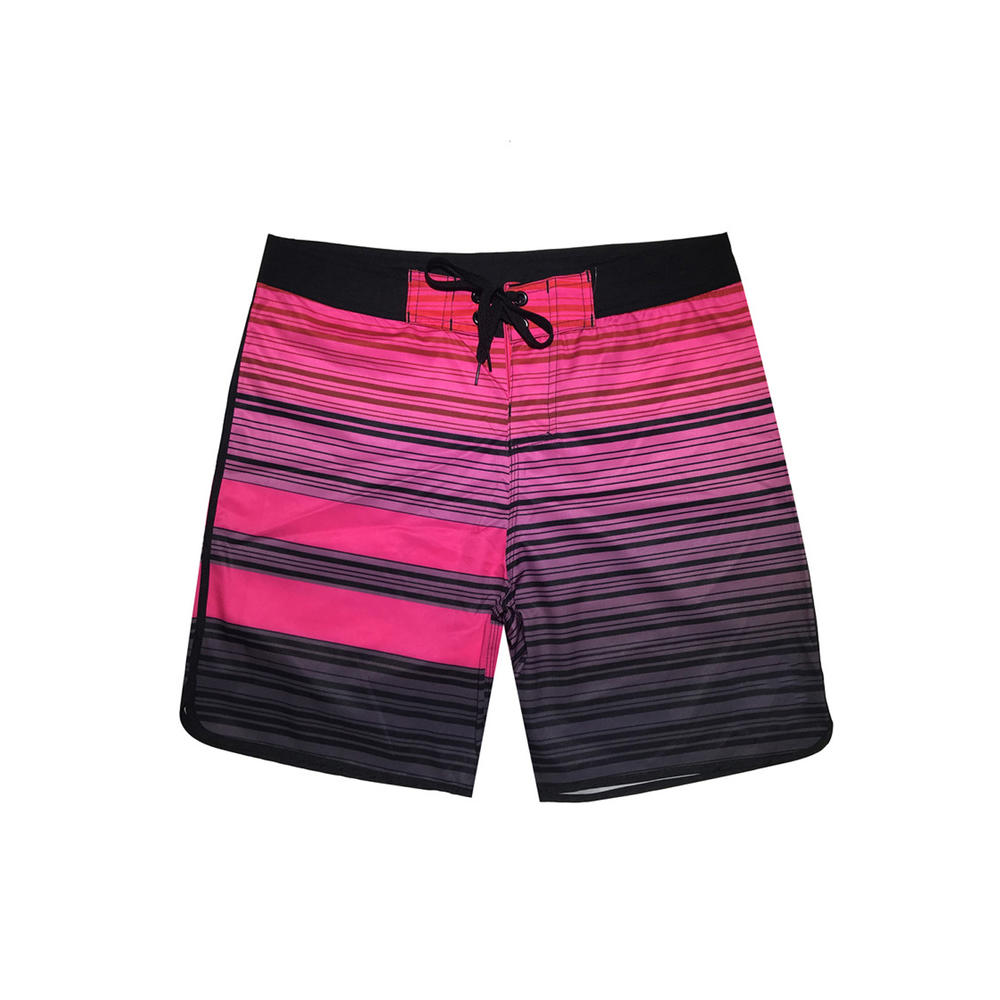 KettyMore Men Amazing Striped Pattern Loose Style Convenient Drawstring Summer Swimwear Short