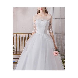 KettyMore Women Round Neck Thin Short Sleeve Loose Skirt Slim Fit Wedding  Dress