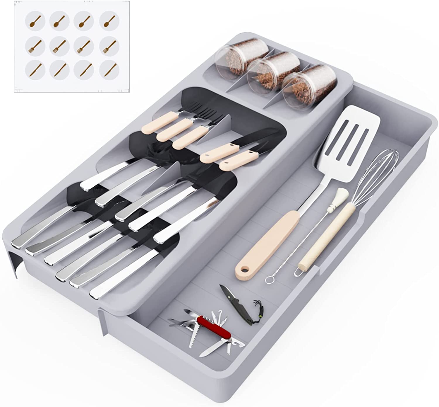 Oninaa Silverware Flatware Organizer,Tray for Drawer, Kitchen ...