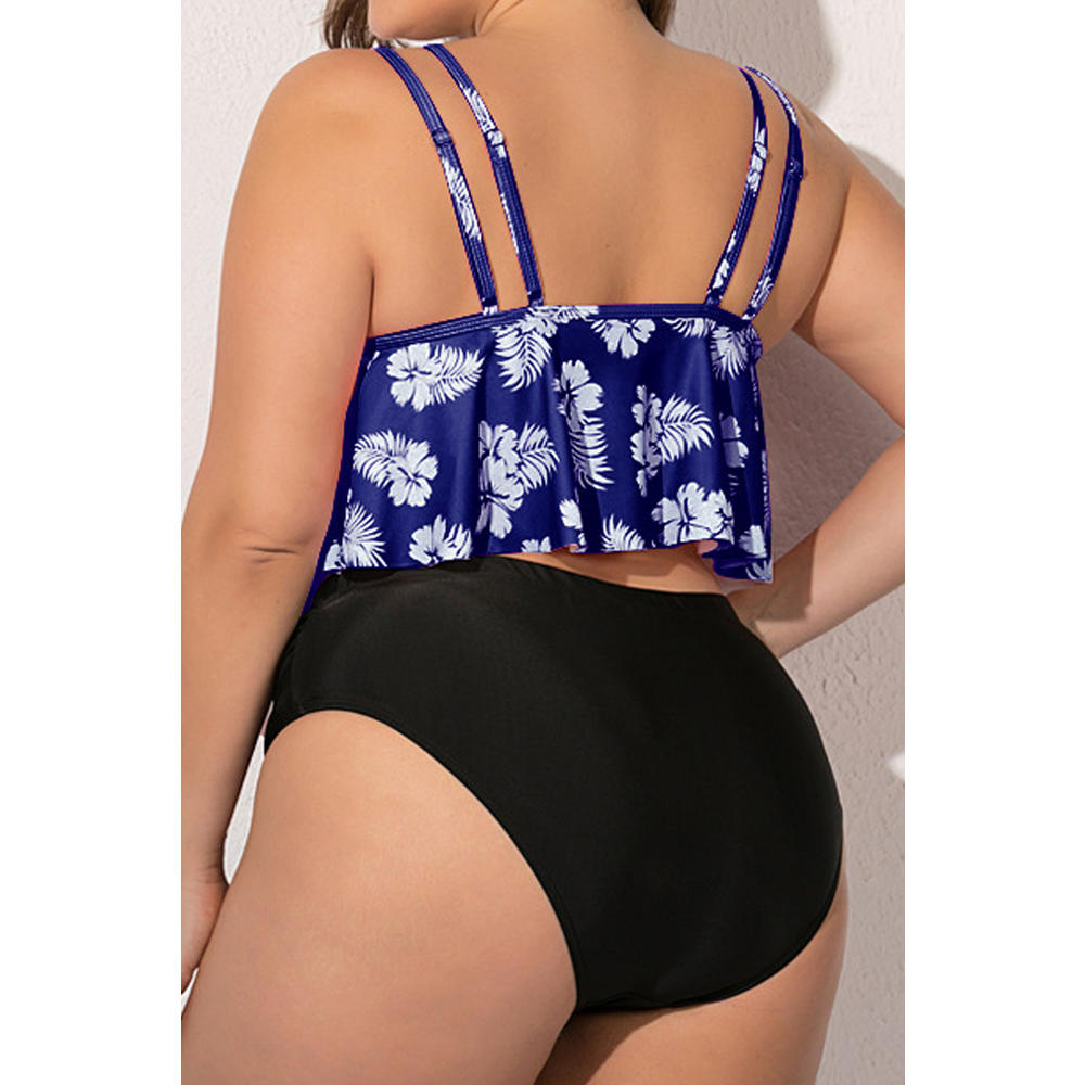 KettyMore Women Convenient Round Neck Printed Style Amazing Two Piece Soft Swimwear