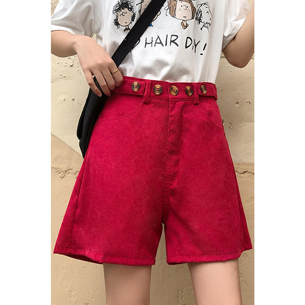 Ketty More Women Splendid Solid Colored Summer Wide-Leg Restful Waist Thin & Breathable Casual Short